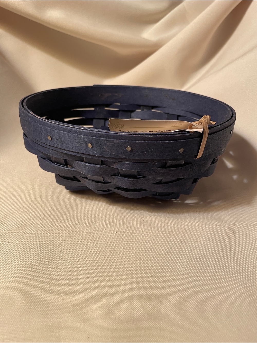 Longaberger Navy Handwoven Oval Basket